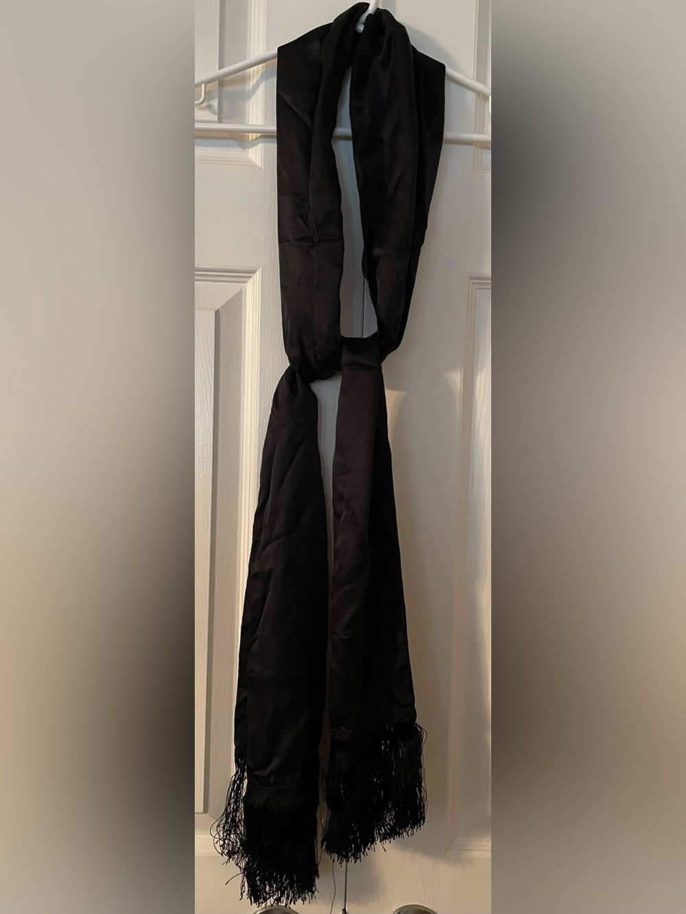 Black Lightweight Fringe Scarf